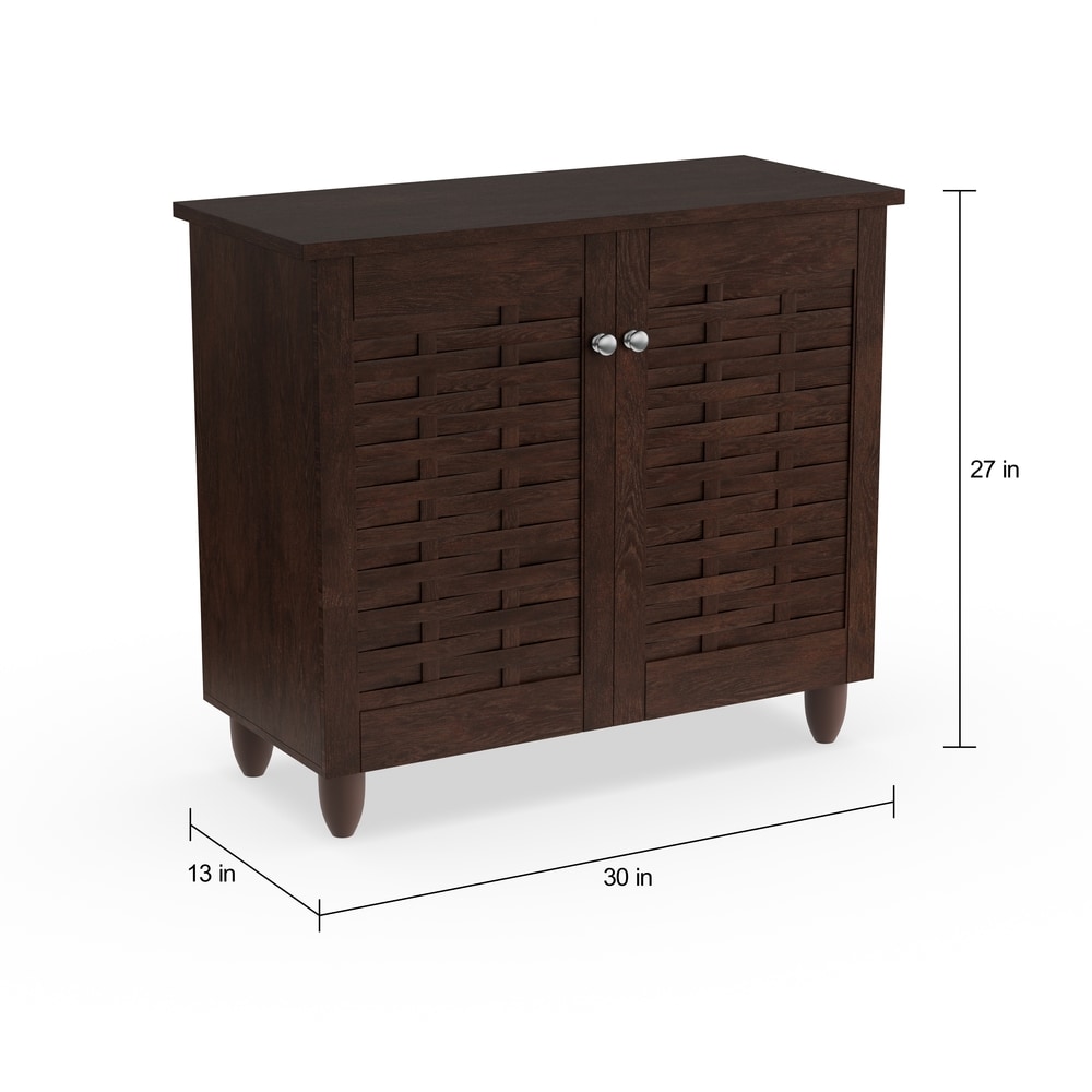 Shop Black Friday Deals On Strick Bolton Vadym Dark Brown 2 Door Shoe Cabinet Overstock 20543570