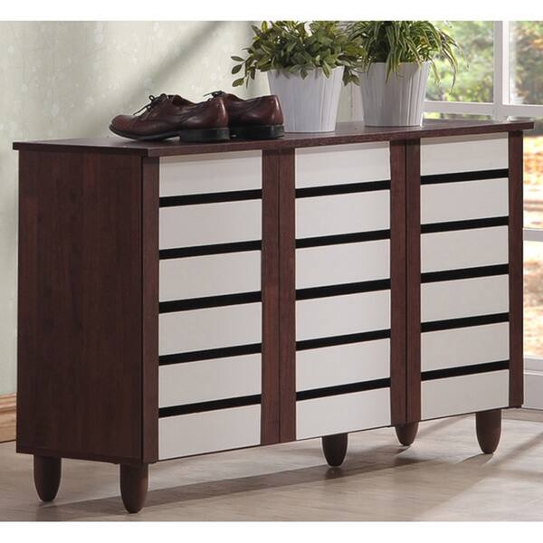 Shop Porch Den Harold Martin Brown White 3 Door Shoe Cabinet