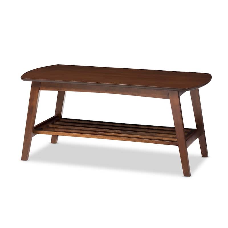 Carson Carrington Karkkila Mid-Century Modern Scandinavian Style Dark Walnut Coffee Table