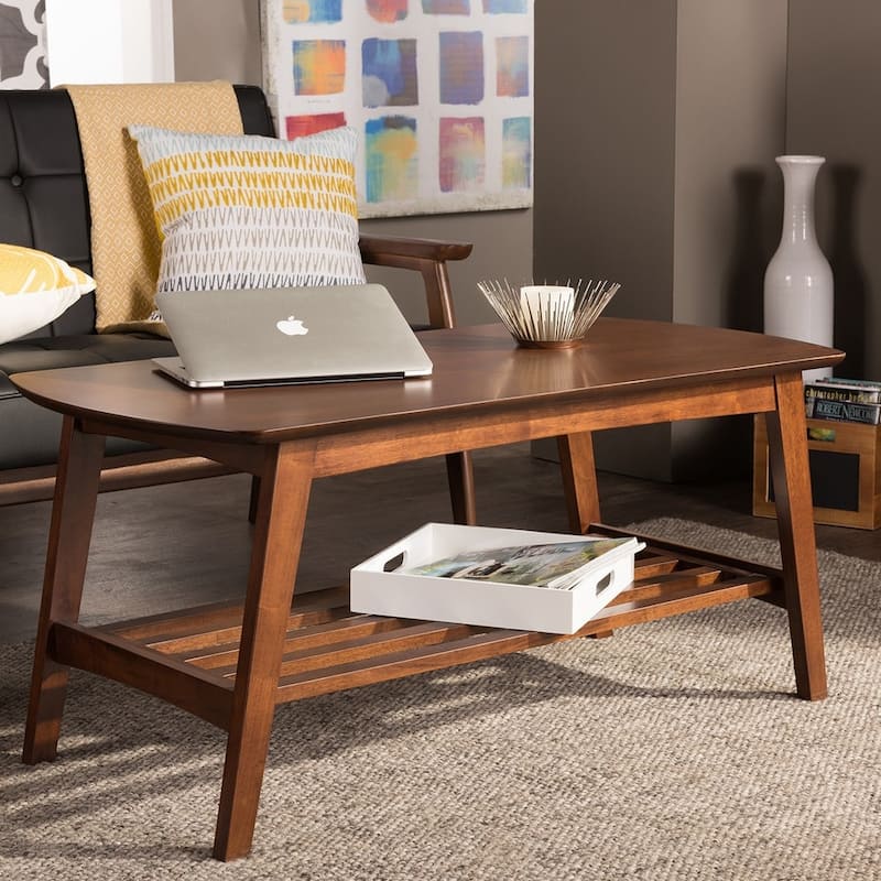 Carson Carrington Karkkila Mid-Century Modern Scandinavian Style Dark Walnut Coffee Table