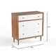 Carson Carrington Trollhattan Mid-century Modern White and Walnut Wood 3-drawer Chest - Thumbnail 3