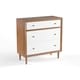 Carson Carrington Trollhattan Mid-century Modern White and Walnut Wood 3-drawer Chest - Thumbnail 1
