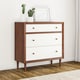 Carson Carrington Trollhattan Mid-century Modern White and Walnut Wood 3-drawer Chest - Thumbnail 0