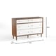 Carson Carrington Trollhattan Mid-century Modern White and Walnut Wood 6-drawer Storage Dresser - Thumbnail 4