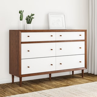 Baxton Studio Harlow Scandinavian 6-Drawer Storage Wood Dresser