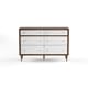 Carson Carrington Trollhattan Mid-century Modern White and Walnut Wood 6-drawer Storage Dresser - Thumbnail 3