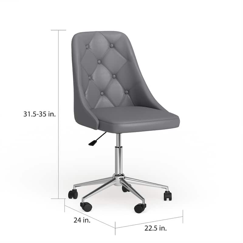 Carson Carrington Ockelbo Button-tufted Office Chair with Faux Leather - N/A