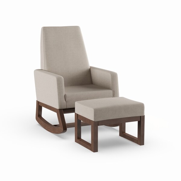 upholstered rocking chair with ottoman