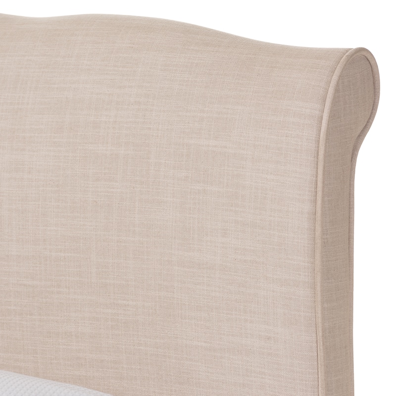 The Gray Barn Ayrshire Downs French Classic Modern Style Beige Mix Linen Fabric Platform Bed