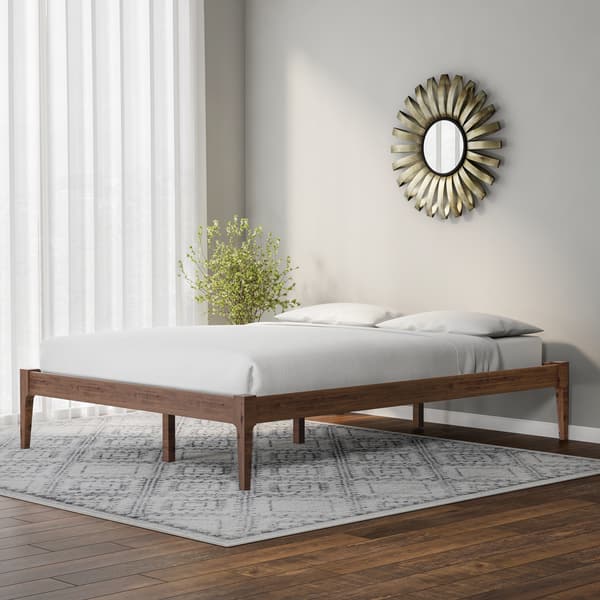 Baxton Studio Mid Century Modern Solid Wood Platform Bed Overstock 20543692