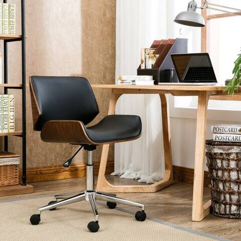 Carson Carrington Herning Wood And Faux Leather Office Chair By