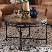Carbon Loft Cohn Antique Bronze Finish Iron Base Industrial Round Table