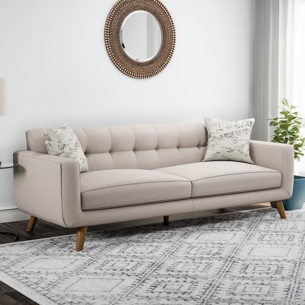 Carson Carrington Nesbyen Beige Sofa With 2 Accent Pillows On Carson Carrington Nesbyen Beige Sofa With 2 Accent Pillows