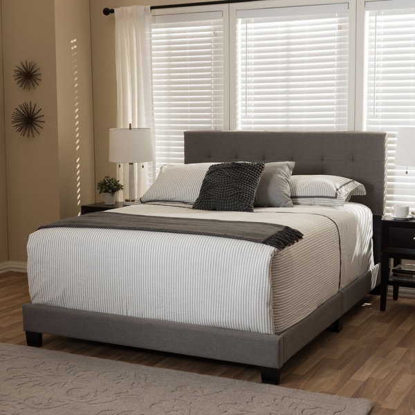 Baxton Studio Karpos Modern Upholstered Grid-tufting Bed. Opens flyout.