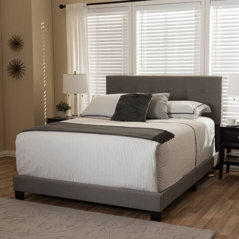 Baxton Studio Karpos Modern Upholstered Grid-tufting Bed
