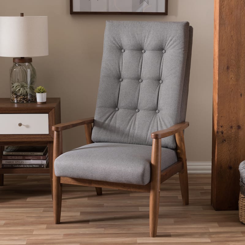 Carson Carrington Forssa Mid-century Modern Button-tufted High-back Chair