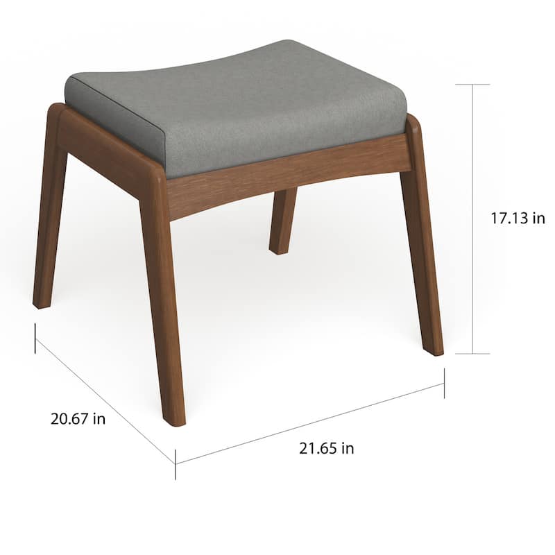 Carson Carrington Forssa Mid-century Walnut Upholstered Ottoman