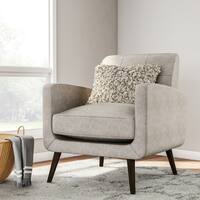 Carson Carrington Keflavik Mid-century Dove Grey Linen Arm Chair