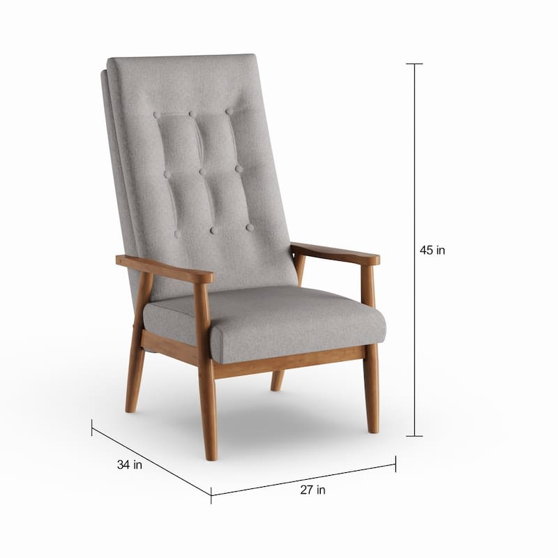 Carson Carrington Forssa Mid-century Walnut Wood Upholstered Lounge Chair and Ottoman Set
