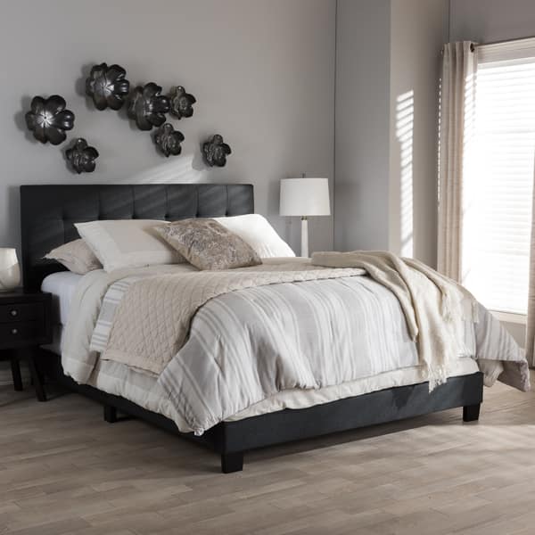Shop Porch Den Bayview Charcoal Grey Upholstered Bed On