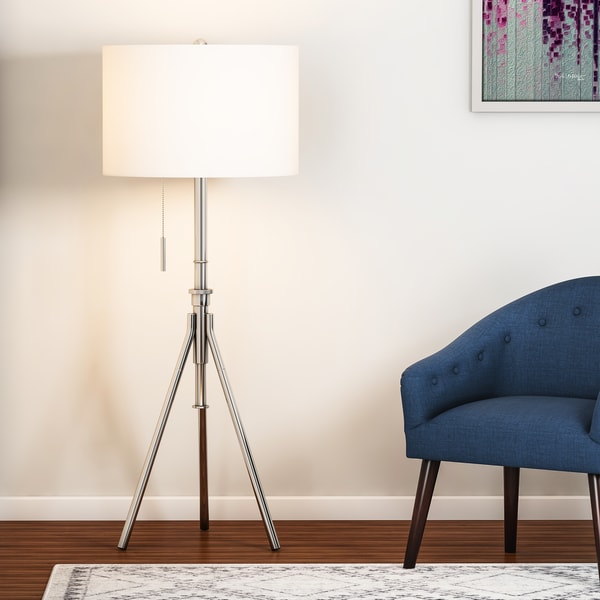 Carson Carrington Vasteras Adjustable Brushed Steel Tripod Floor Lamp