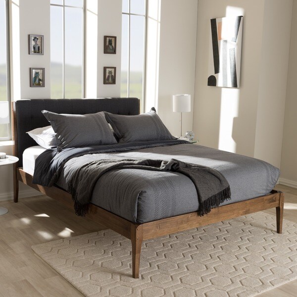 Carson Carrington Forshaga Upholstered Brown Wood Platform Bed