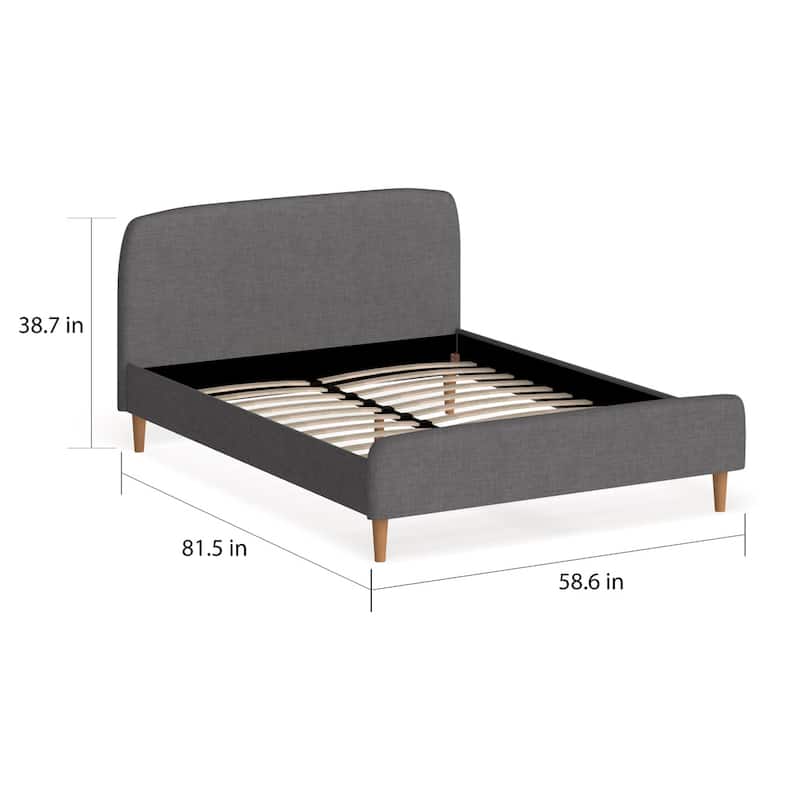 Mid-Century Fabric Upholstered Platform Bed by Baxton Studio