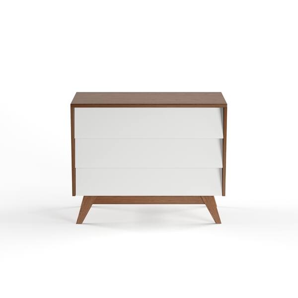 Shop Mid Century White And Brown Dresser By Baxton Studio On