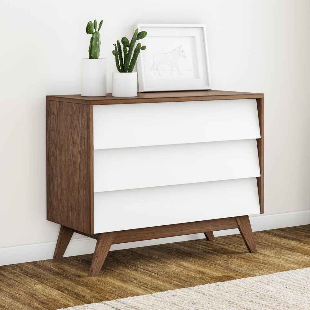 white and brown mid century dresser Carson Carrington Halmstad Mid-century 3-drawer Chest Size:6 AUS Discover Renato's: Iconic Italian suiting interiors from Scandinavian Style:SLLD9691