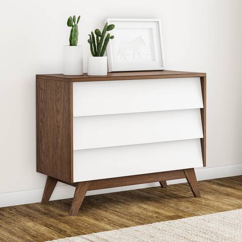 White Walnut Finish Bedroom Furniture Find Great Deals Carson Carrington Halmstad Mid Century White And Brown 3 Drawer Chest