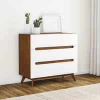 Carson Carrington Sundsvall Mid-century White and Walnut 3-drawer Chest