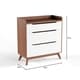Carson Carrington Borlange Mid-century White and Walnut 3-drawer Chest - Thumbnail 4