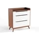 Carson Carrington Borlange Mid-century White and Walnut 3-drawer Chest - Thumbnail 2