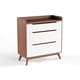 Carson Carrington Borlange Mid-century White and Walnut 3-drawer Chest - Thumbnail 5