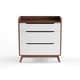 Carson Carrington Borlange Mid-century White and Walnut 3-drawer Chest - Thumbnail 3
