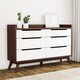 Carson Carrington Borlange Mid-century White and Walnut 6-drawer Chest - Thumbnail 0