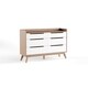 Carson Carrington Borlange Mid-century White and Walnut 6-drawer Chest - Thumbnail 1