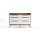 Carson Carrington Borlange Mid-century White and Walnut 6-drawer Chest - Thumbnail 2