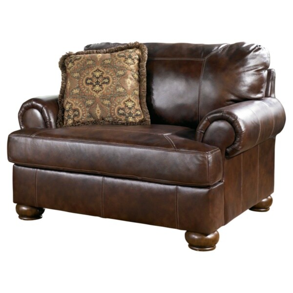 Shop Axiom Walnut Brown Oversized Leather Chair
