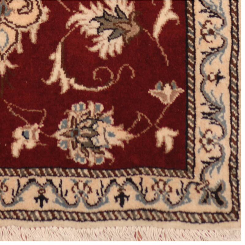 Handmade One-of-a-Kind Nain Wool and Silk Rug (Iran) - 2'4 x 4'6