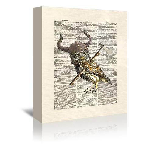 Viking Owl - Wrapped Canvas Wall Art