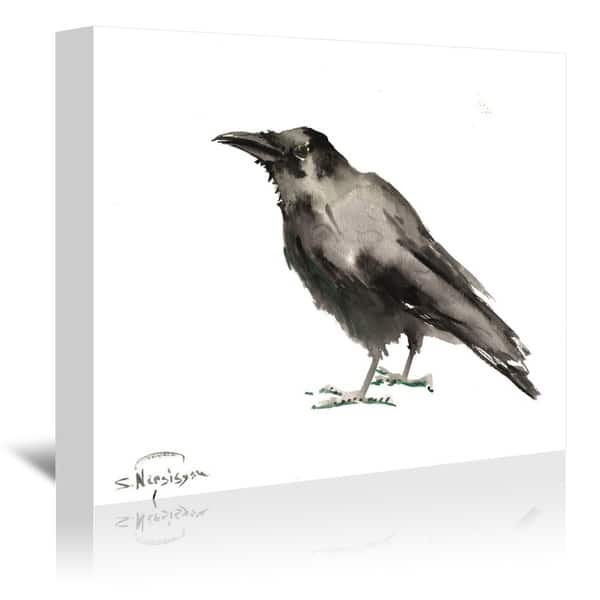 slide 2 of 3, Crow 3 By Suren Nersiyan - Wrapped Canvas Wall Art