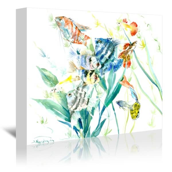 slide 1 of 3, Aquarium By Suren Nersiyan - Wrapped Canvas Wall Art