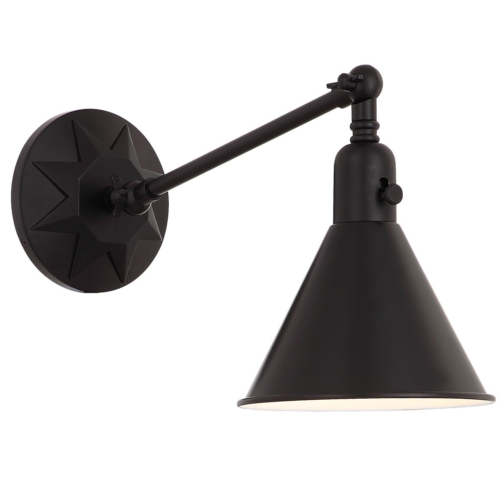 Crystorama Morgan Collection 1 Light Matte Black Swing Arm Wall Sconce Crystorama Morgan Collection 1 Light Matte Black Swing Arm Wall Sconce