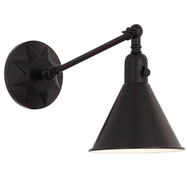 Crystorama Morgan Collection 1 Light Matte Black Swing Arm Wall Crystorama Morgan Collection 1 Light Matte Black Swing Arm Wall Sconce