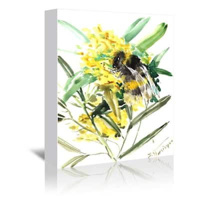 Flower Bee 2 By Suren Nersiyan - Wrapped Canvas Wall Art