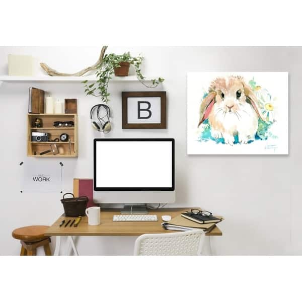 Americanflat Suren Bunny Flower Gallery Wrapped Canvas Overstock 20550679
