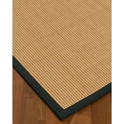 NaturalAreaRugs Cashmira Wool Area Rug Hand-Woven Onyx Border (6' x 9') - 6' x 9'