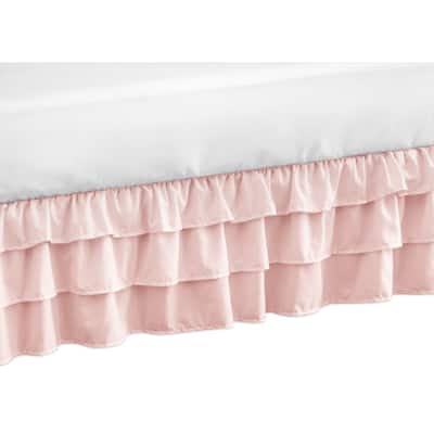 Sweet Jojo Designs Solid Color Blush Pink Shabby Chic Harper Girl Collection Crib Bed Skirt