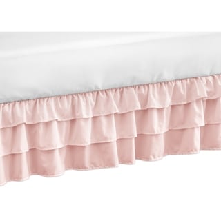 Sweet Jojo Designs Solid Color Blush Pink Shabby Chic Harper Girl Collection Crib Bed Skirt